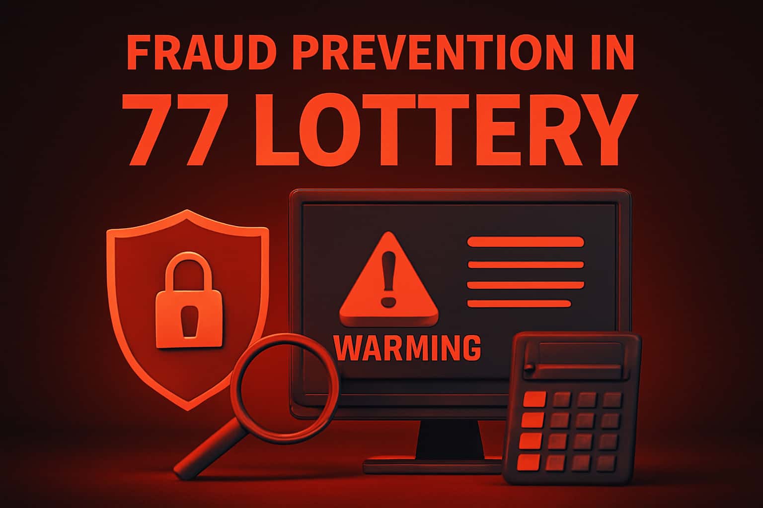 An informative graphic showcasing fraud prevention strategies in 77 Lottery.