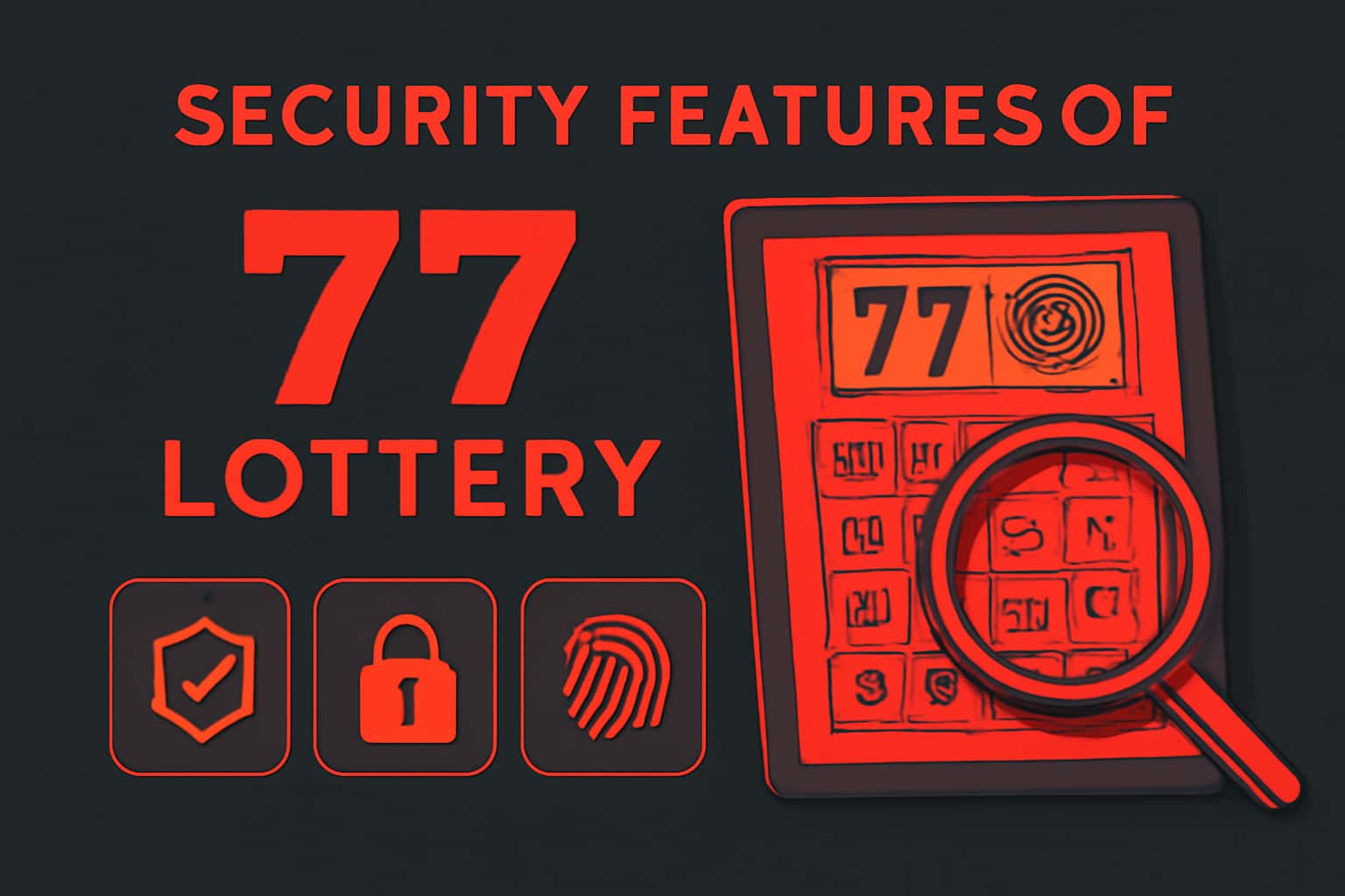 An informative scene highlighting the security features of 77 Lottery.