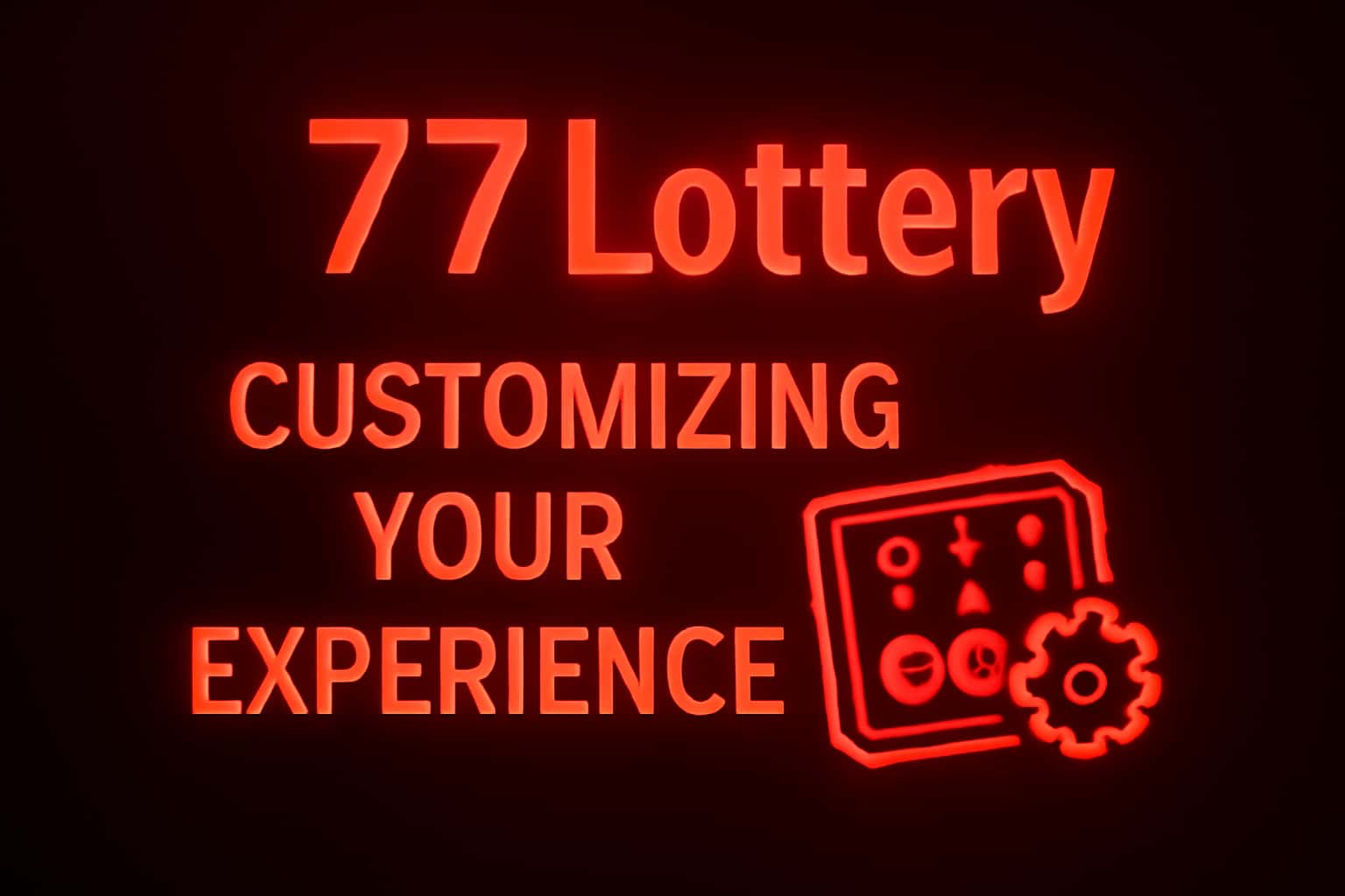A visual representation of customizing settings for the 77 Lottery app.