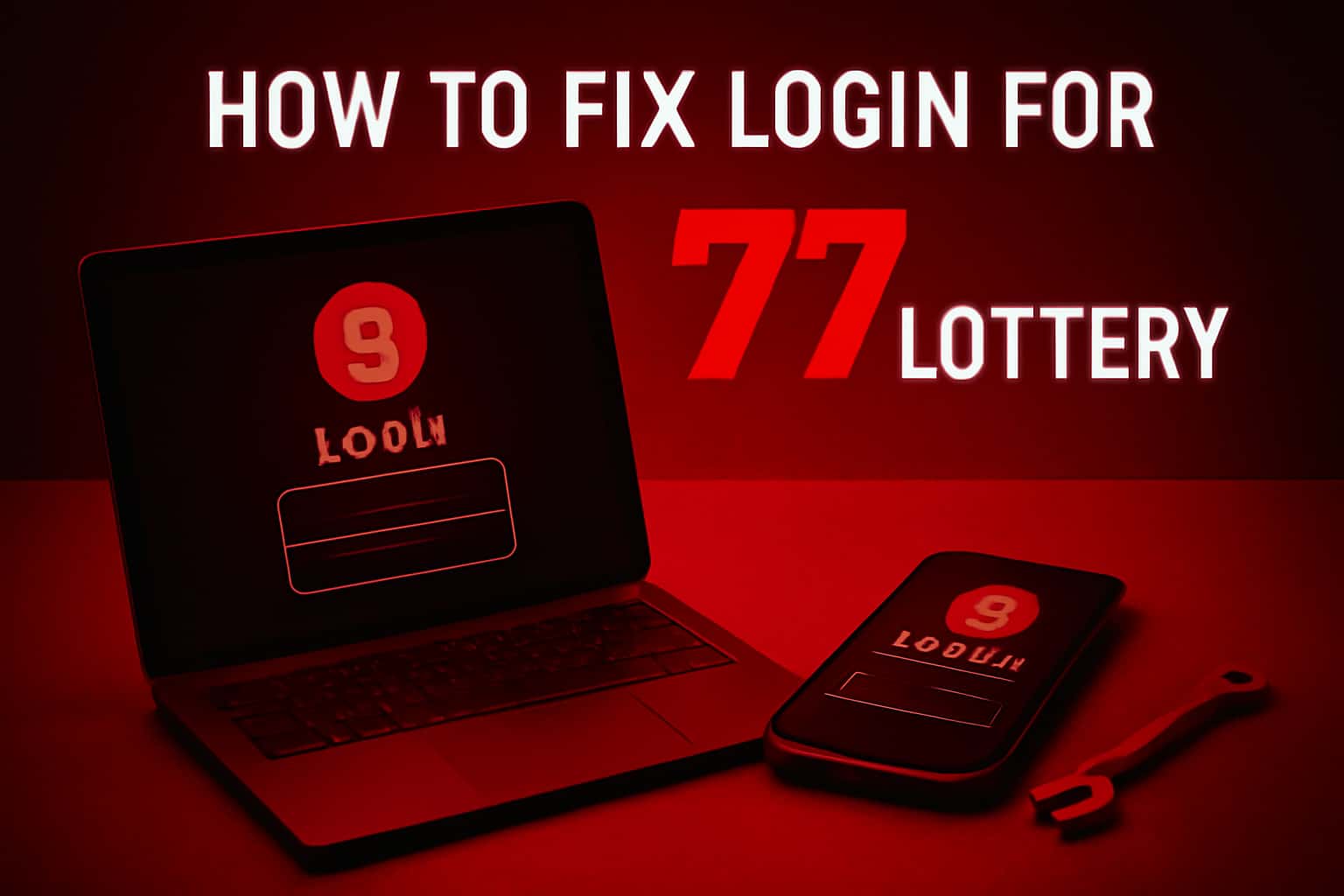 An informative visual representation of login troubleshooting for 77 Lottery.