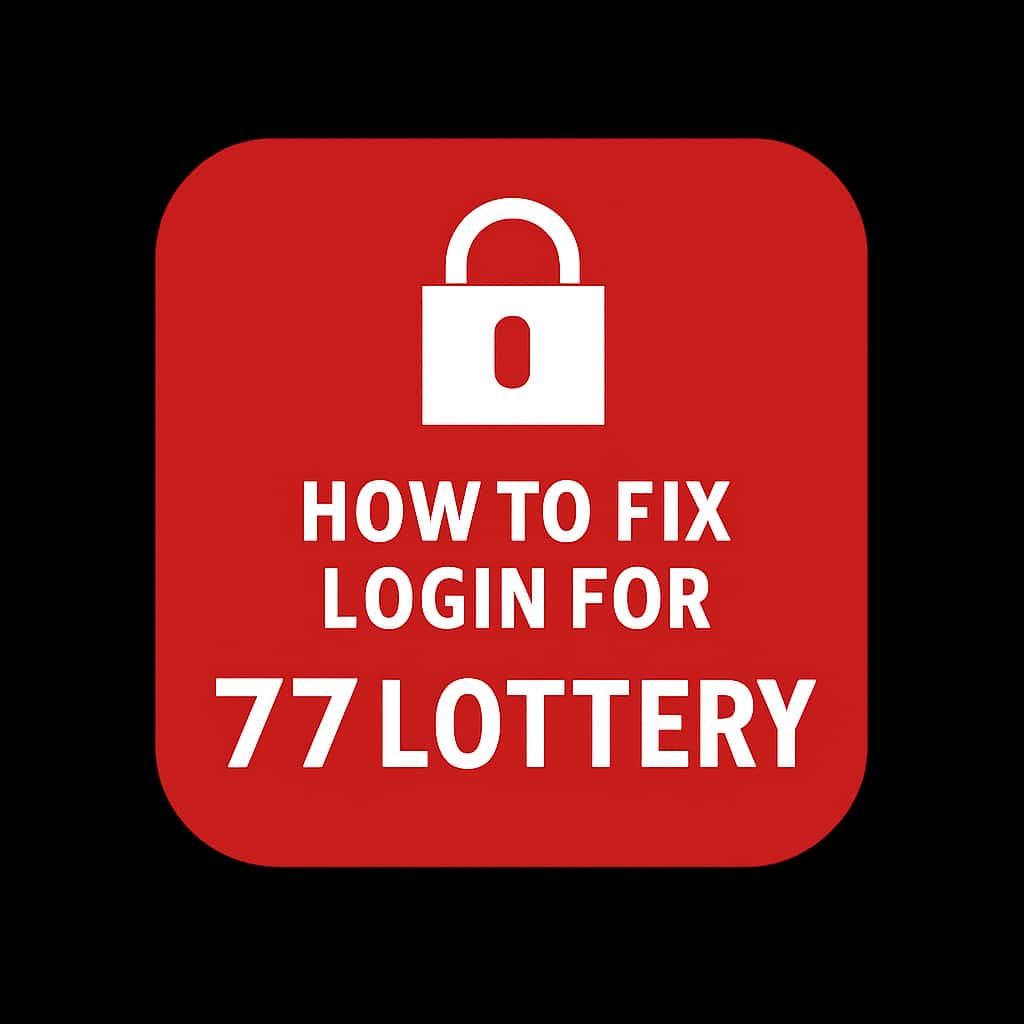 A badge symbolizing support for 77 Lottery login issues.