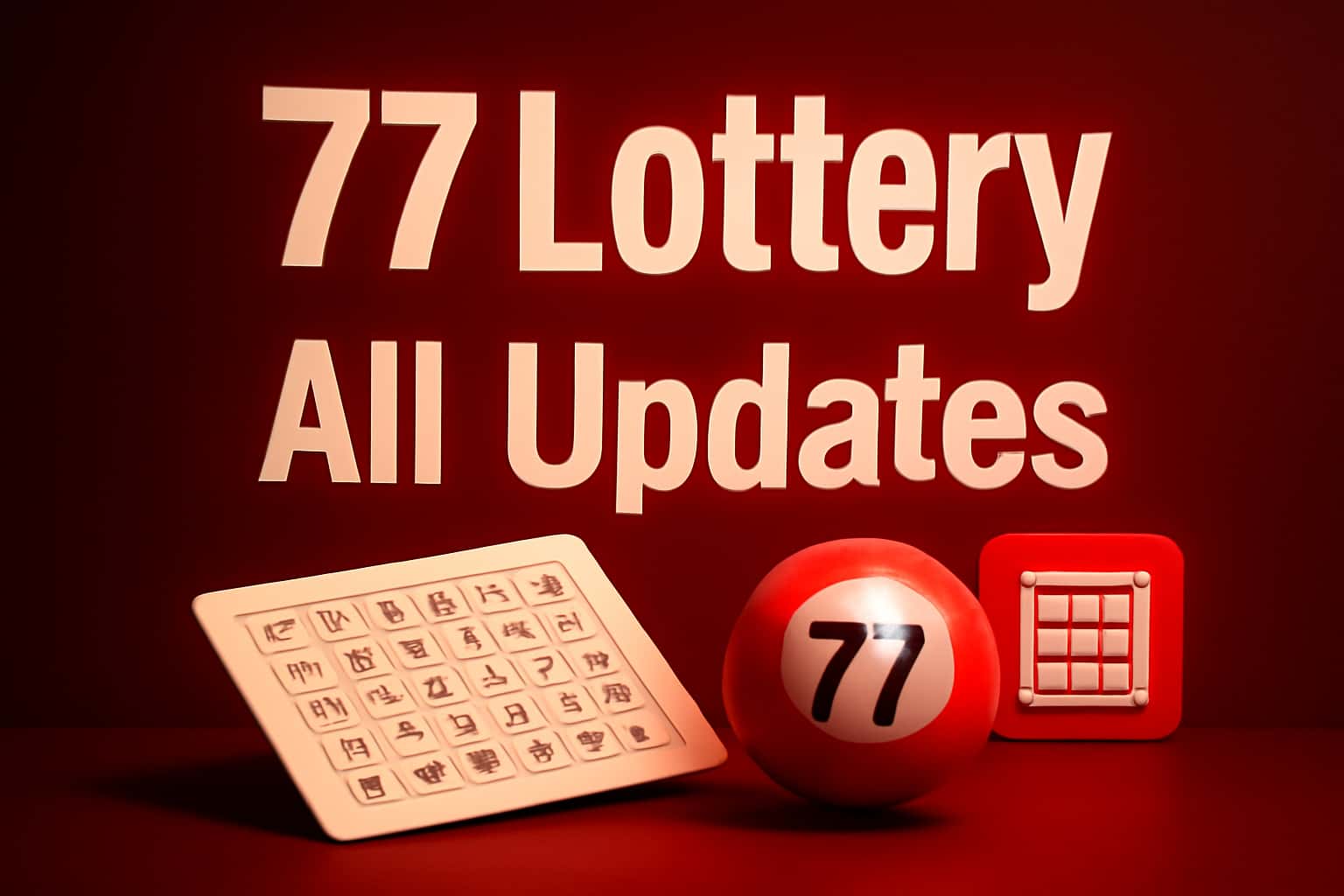 An informational scene depicting updates related to the 77 Lottery.