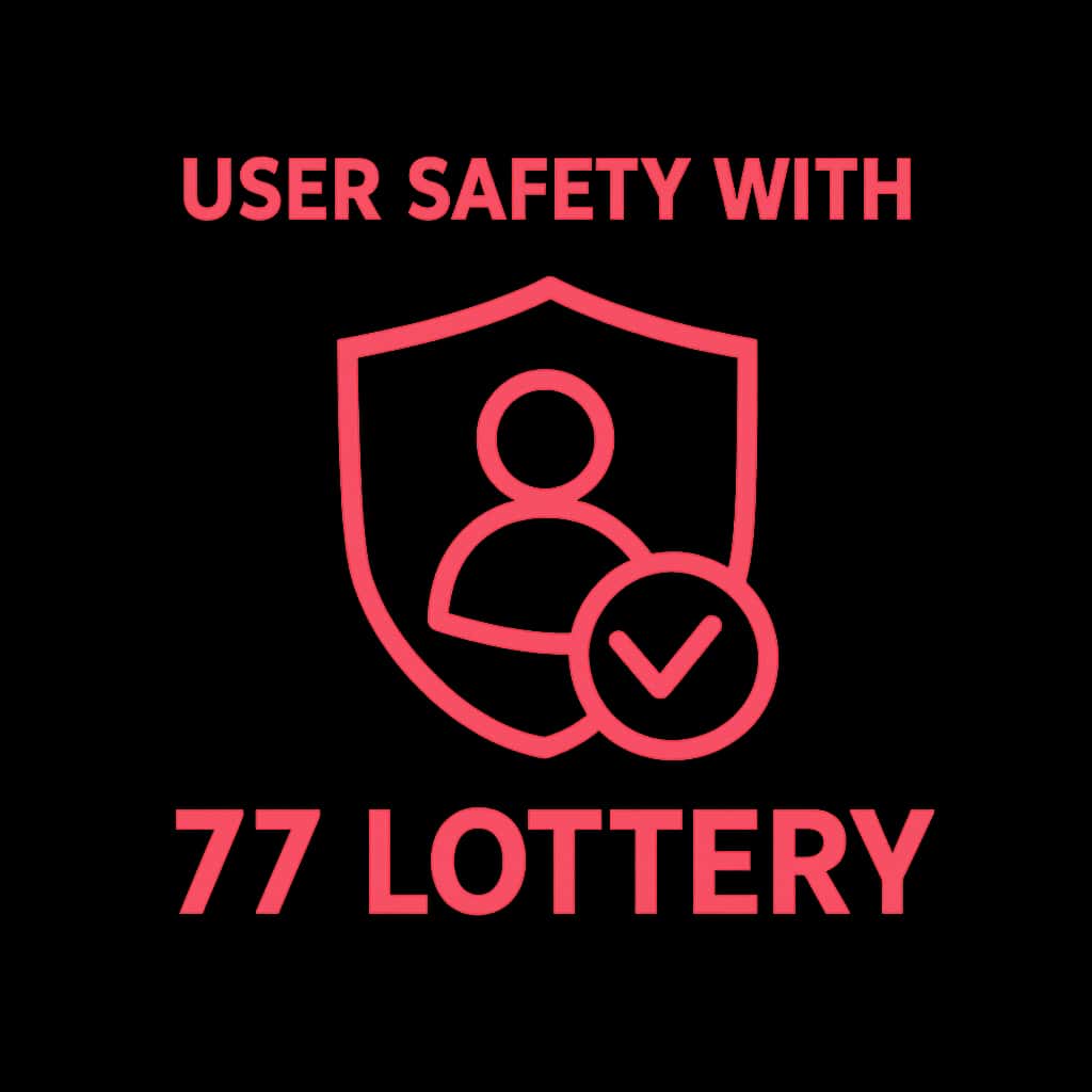 An icon representing user safety with 77 Lottery.